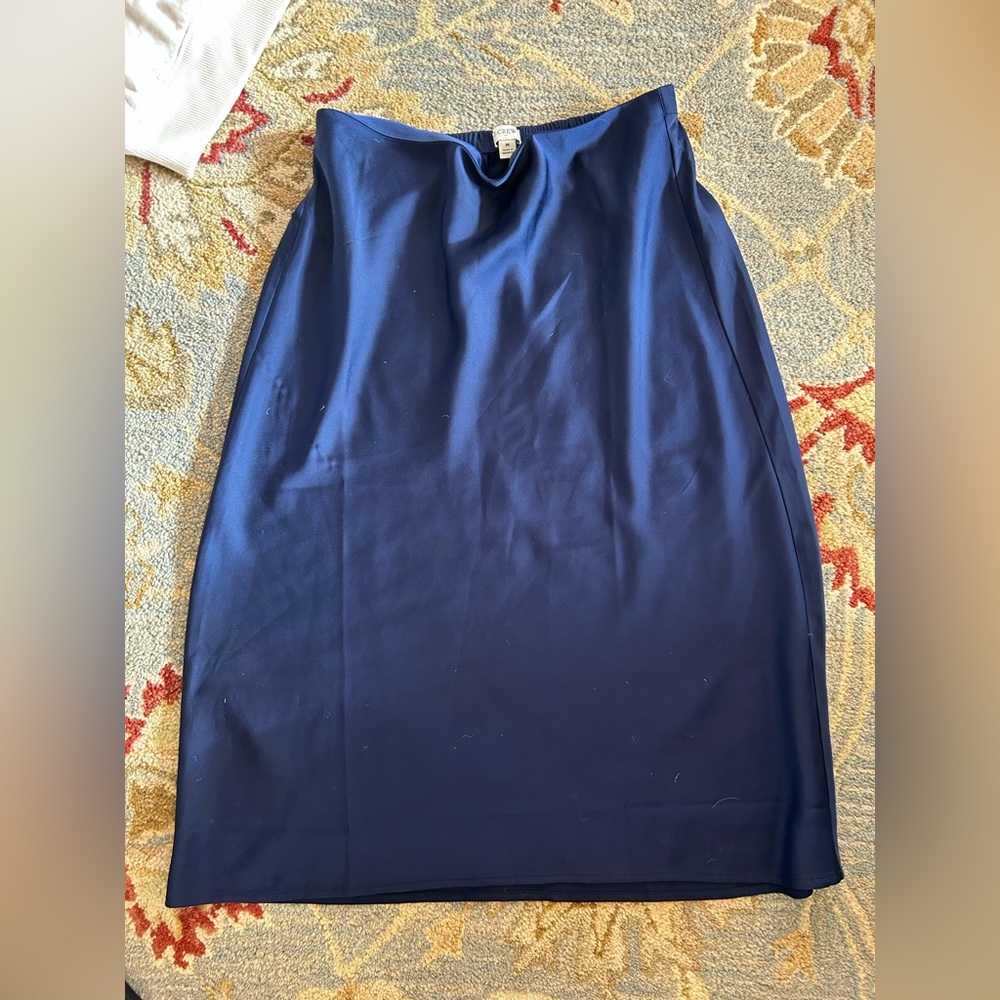 J Crew Satin Navy Blue Women's Skirt